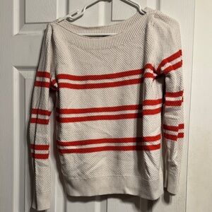 Banana Republic Red and Cream Striped Sweater